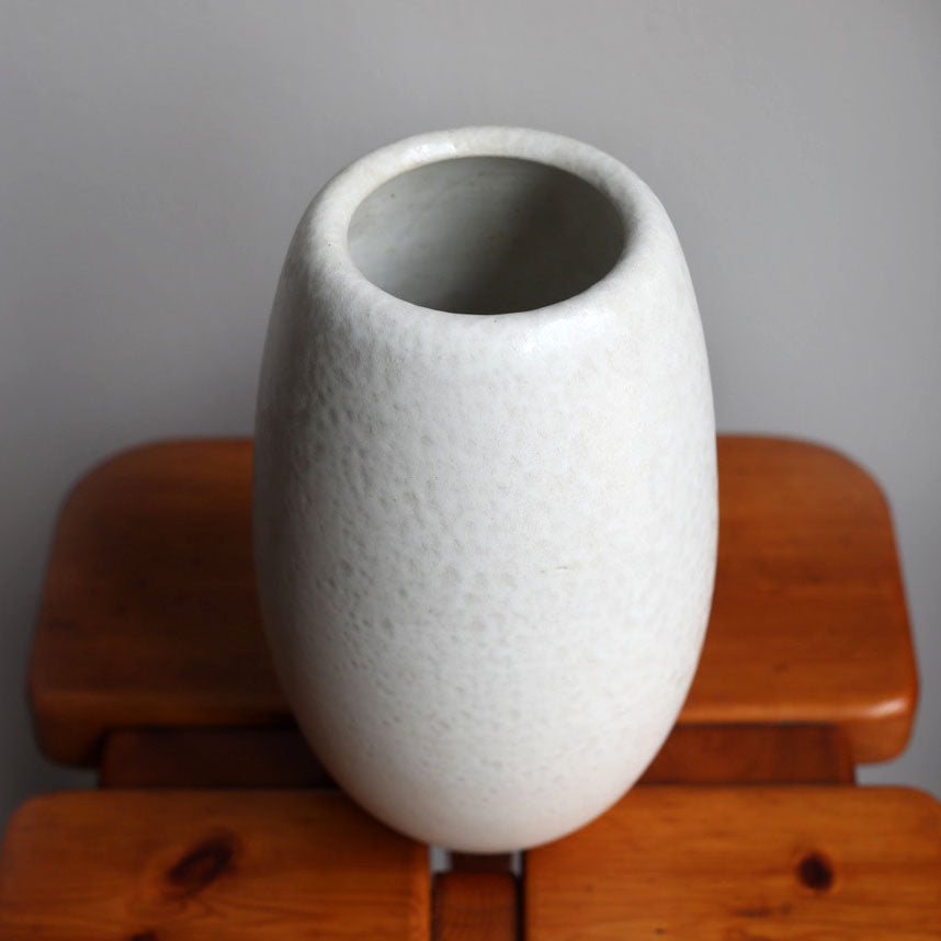 Tall Ovoid Vase / White Glaze