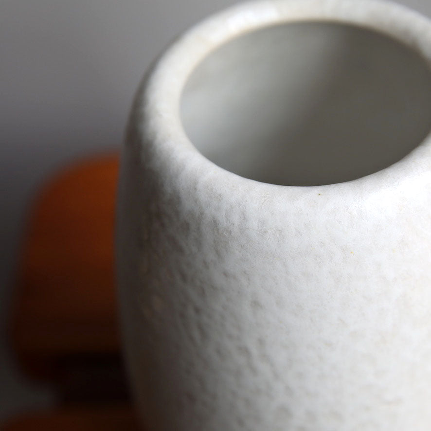 Tall Ovoid Vase / White Glaze