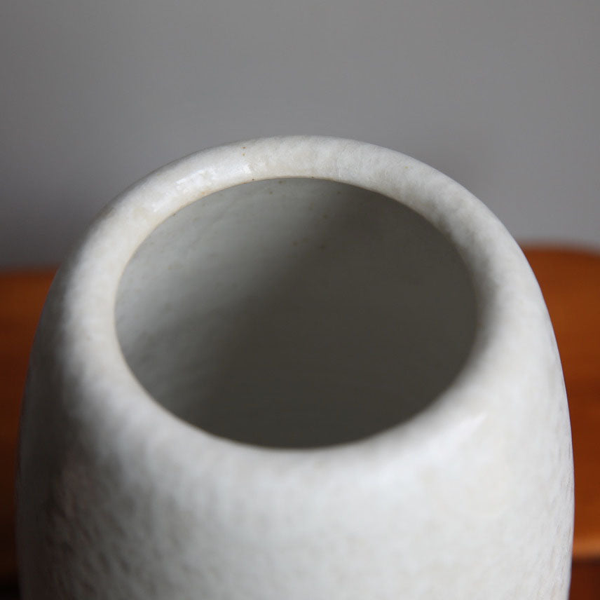 Tall Ovoid Vase / White Glaze