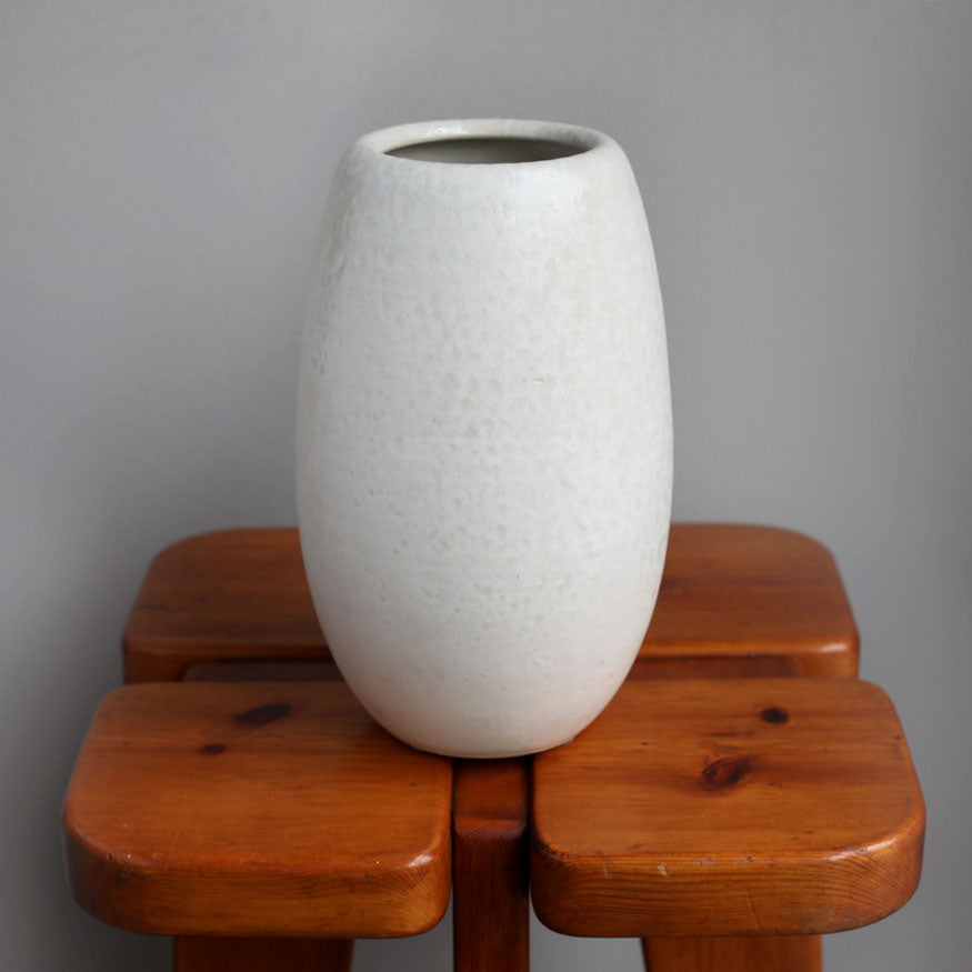 Tall Ovoid Vase / White Glaze