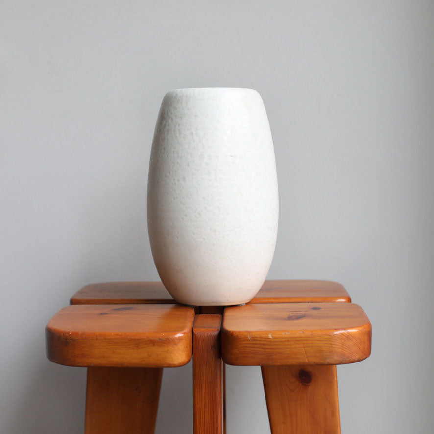 Tall Ovoid Vase / White Glaze