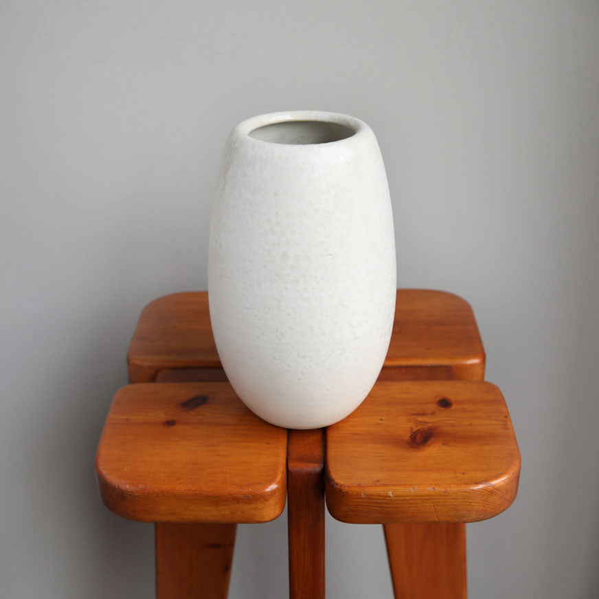 Tall Ovoid Vase / White Glaze