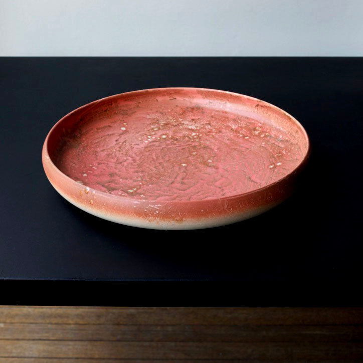 Massive Shallow Bowl / Red Glaze
