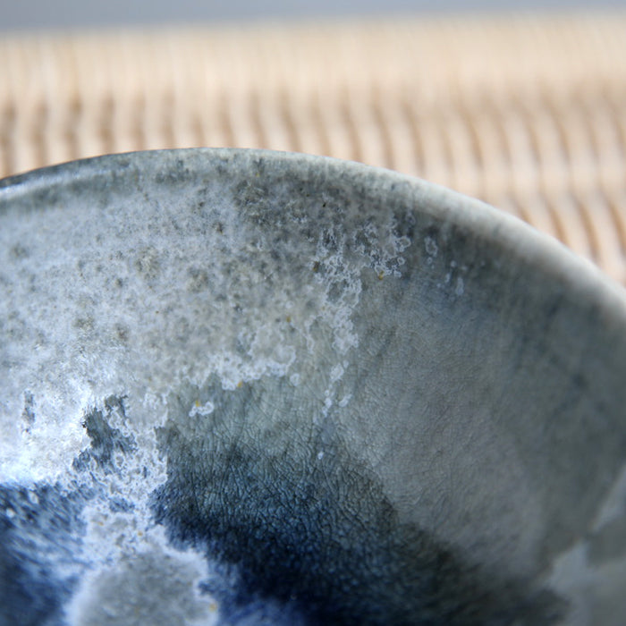 Small Bowl / White & Soft Blue / Shape #7, Glaze B