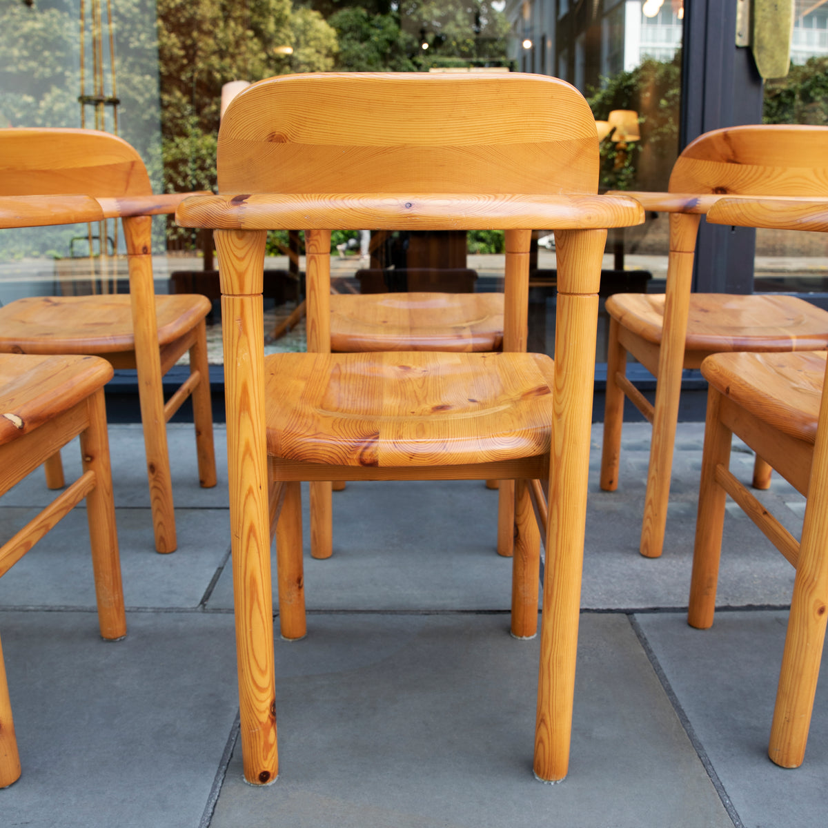 Set of Six Pine Carver Chairs / Rainer Daumiller 1960s