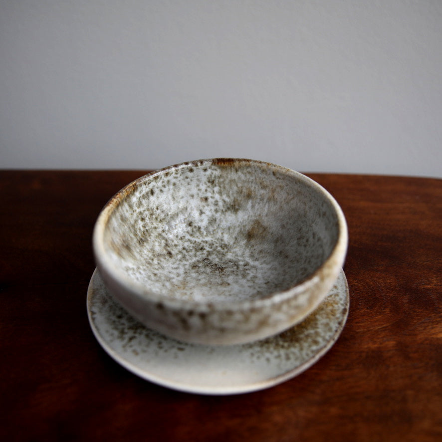 Small Bowl / White & Brown / Shape #7, Glaze A