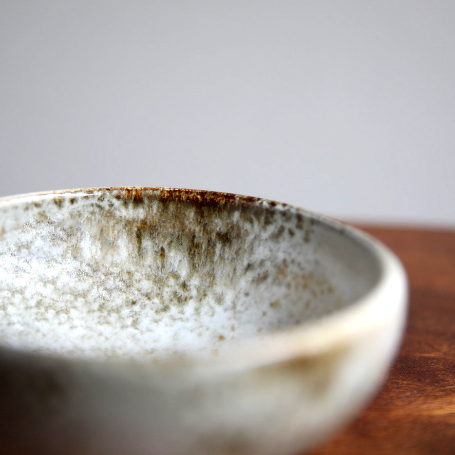 Small Bowl / White & Brown / Shape #7, Glaze A