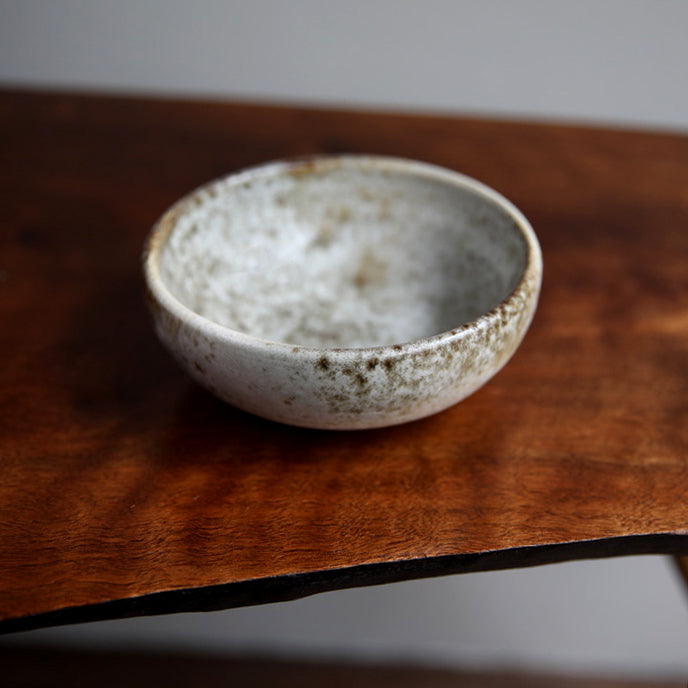 Small Bowl / White & Brown / Shape #7, Glaze A