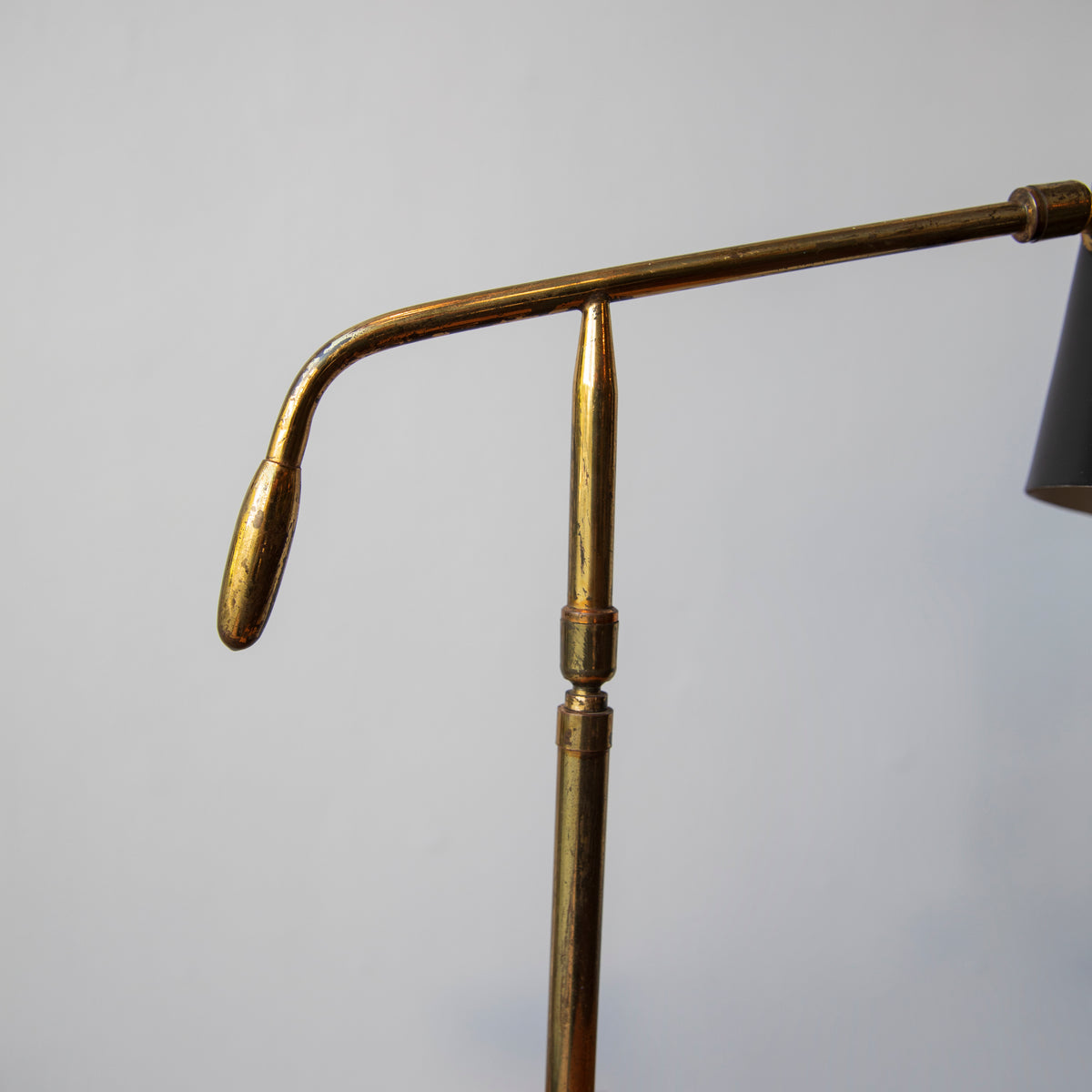 Black & Brass Modernist Table Lamp / Italy, Circa 1950