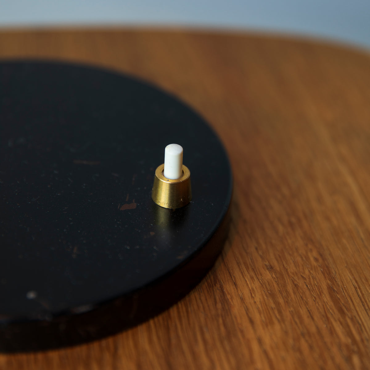 Black & Brass Modernist Table Lamp / Italy, Circa 1950