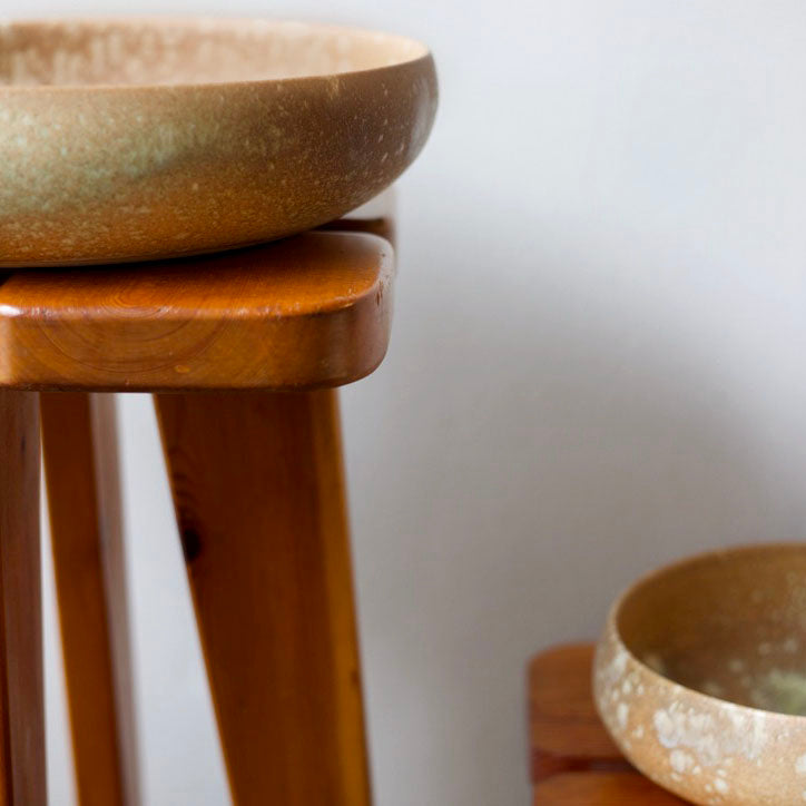 Closed Form Bowl / Terracotta & Green Glaze