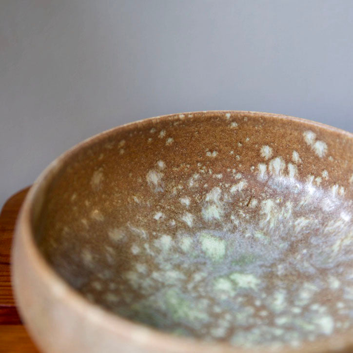 Closed Form Bowl / Terracotta & Green Glaze