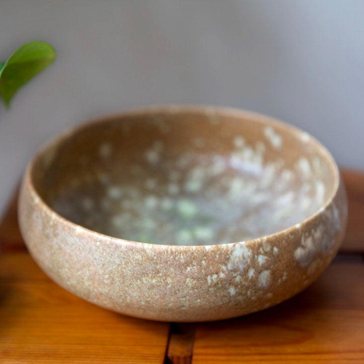 Closed Form Bowl / Terracotta & Green Glaze