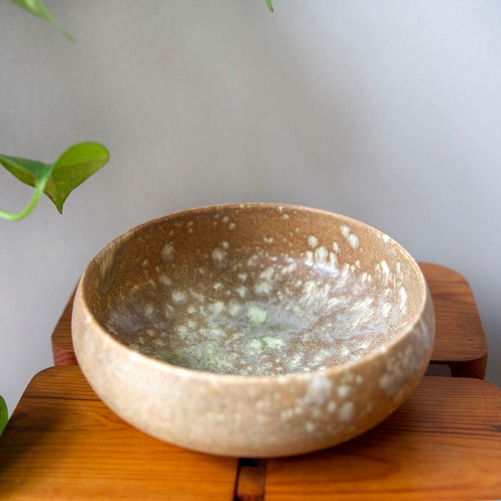 Closed Form Bowl / Terracotta & Green Glaze