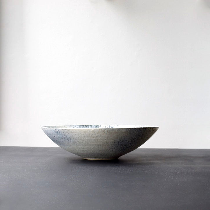 Massive Karahi Shaped Bowl <br> White & Blue Glaze
