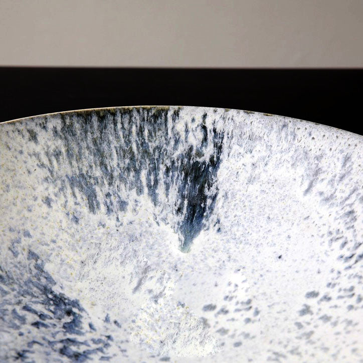 Massive Karahi Shaped Bowl <br> White & Blue Glaze
