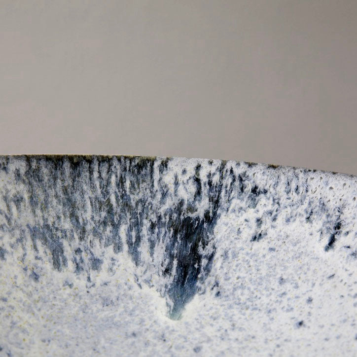 Massive Karahi Shaped Bowl <br> White & Blue Glaze