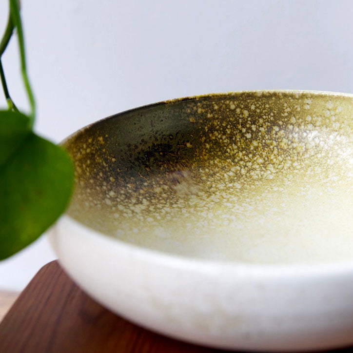 Serving Bowl / White & Yellow / Shape #14, Glaze C