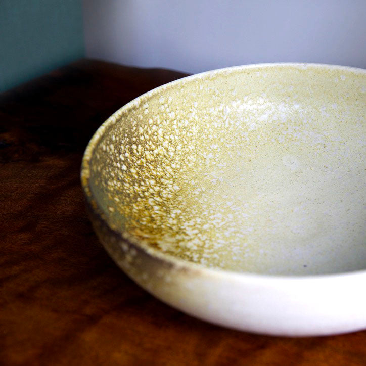 Serving Bowl / White & Yellow / Shape #14, Glaze C