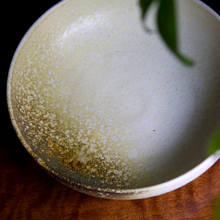 Serving Bowl / White & Yellow / Shape #14, Glaze C