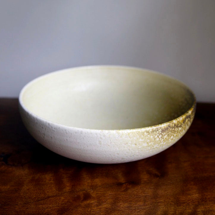 Serving Bowl / White & Yellow / Shape #14, Glaze C