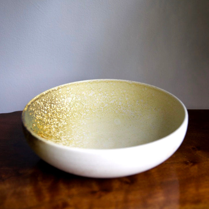 Serving Bowl / White & Yellow / Shape #14, Glaze C