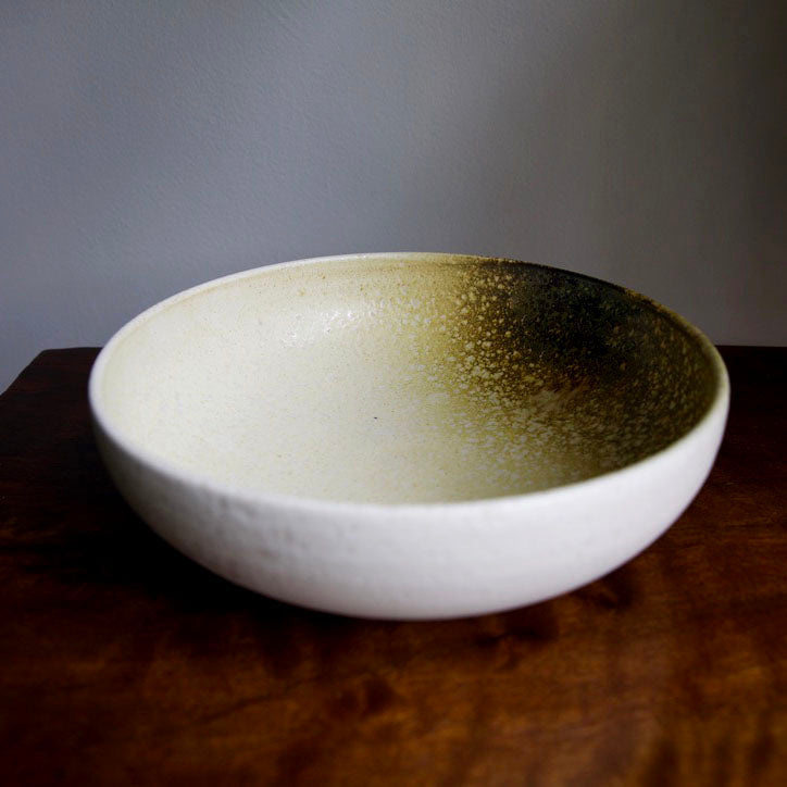 Serving Bowl / White & Yellow / Shape #14, Glaze C