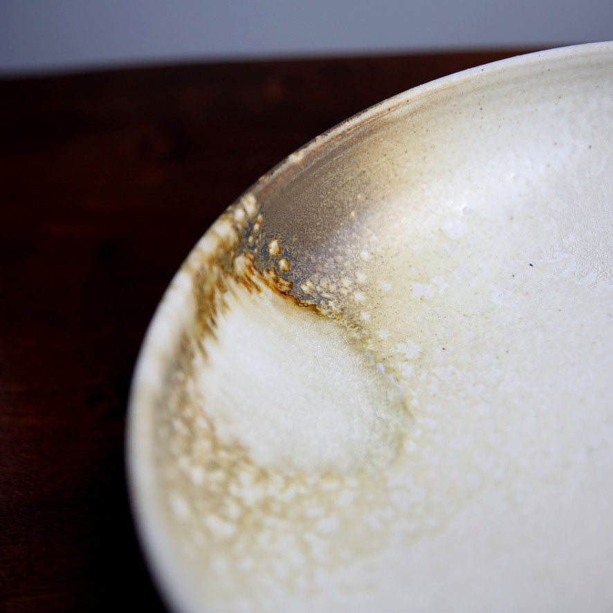 Large Shallow Bowl / White & Yellow / Shape #13, Glaze C