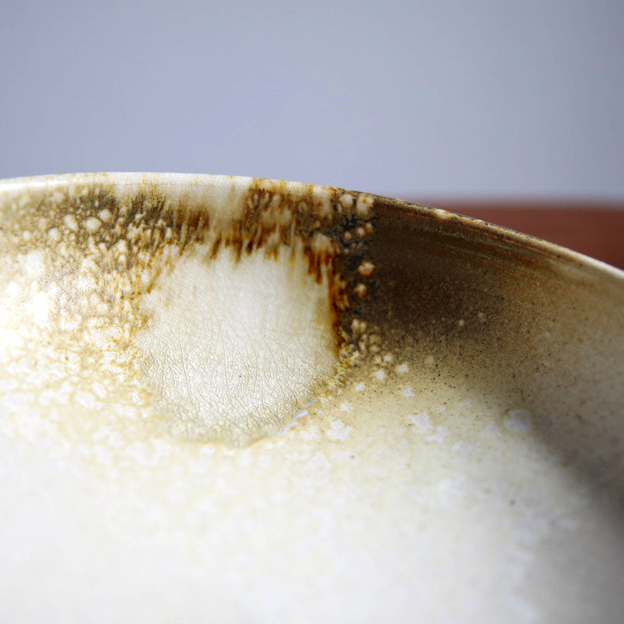 Large Shallow Bowl / White & Yellow / Shape #13, Glaze C