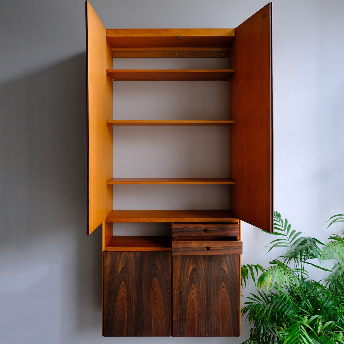 Two Impressive Wall Mounted Cabinets / Denmark, C. 1960