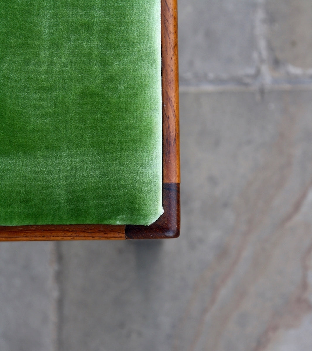 Textured Green Velvet 1940s Stool Tove & Edvard Kindt-Larsen - Image 5