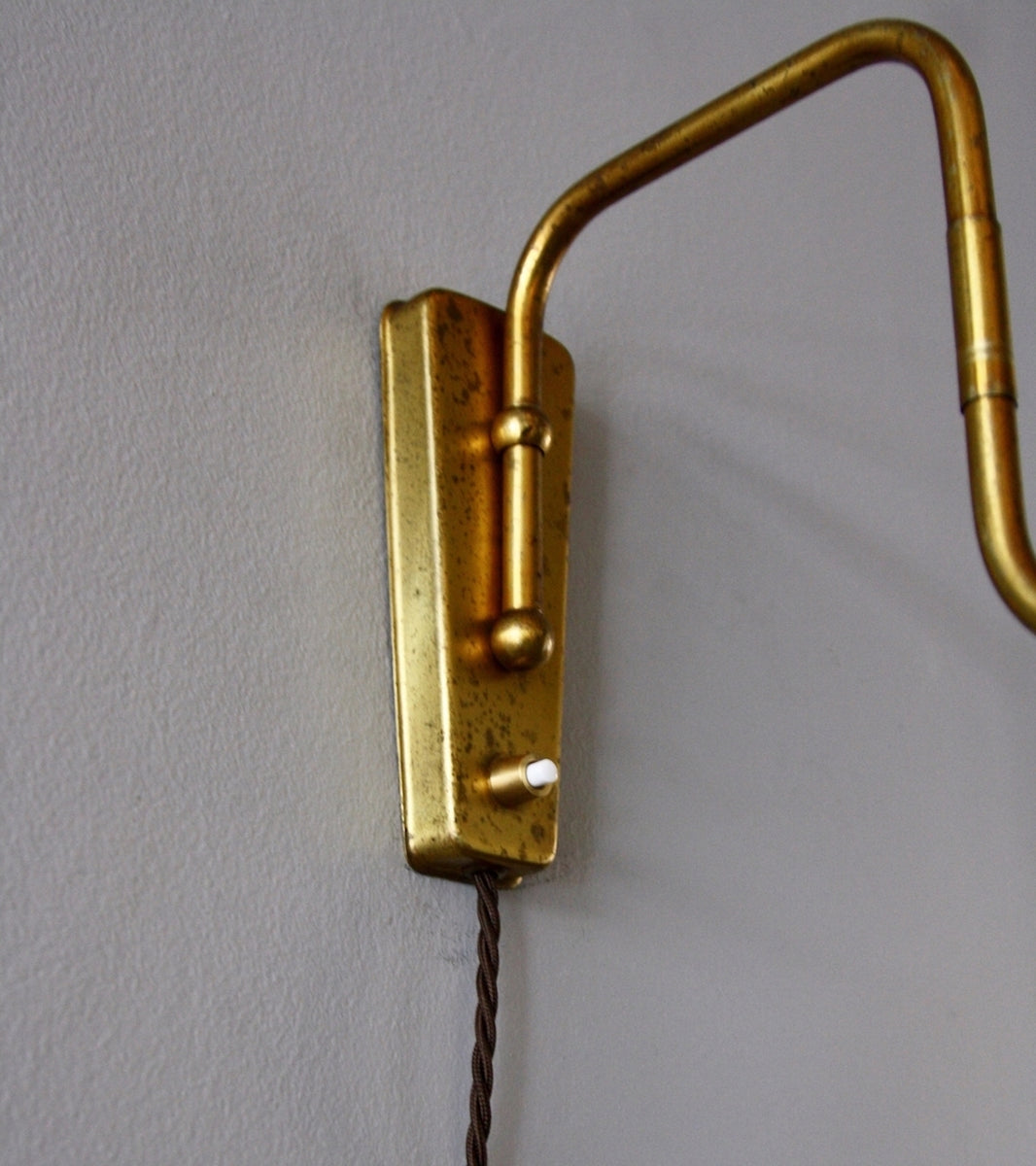 Adjustable Brass Wall Light Denmark, 1950s - Image 5
