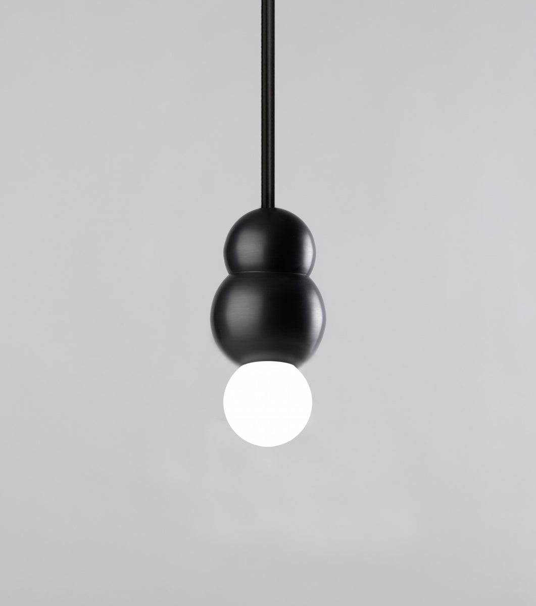 Straight Hanging Ball Light Small Pendant Rod Black Patinated Michael Anastassiades - Image 1