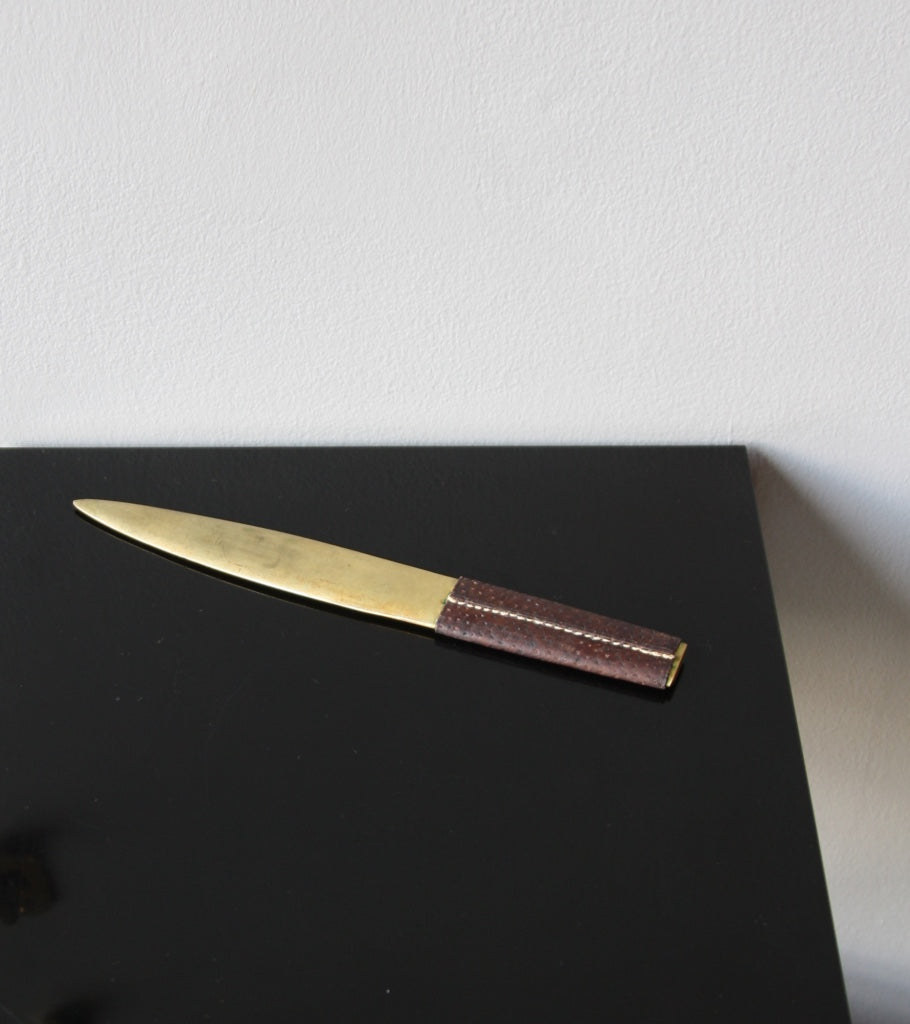 Brass and Ostrich Leather Letter Opener Carl Auböck - Image 2