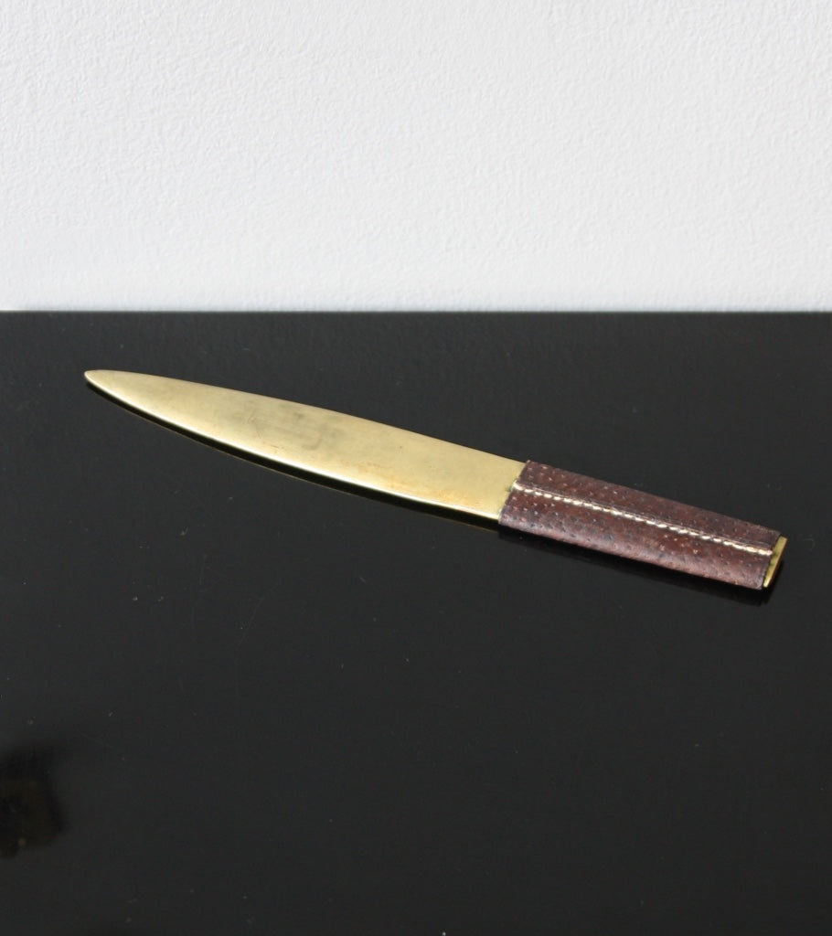 Brass and Ostrich Leather Letter Opener Carl Auböck - Image 3