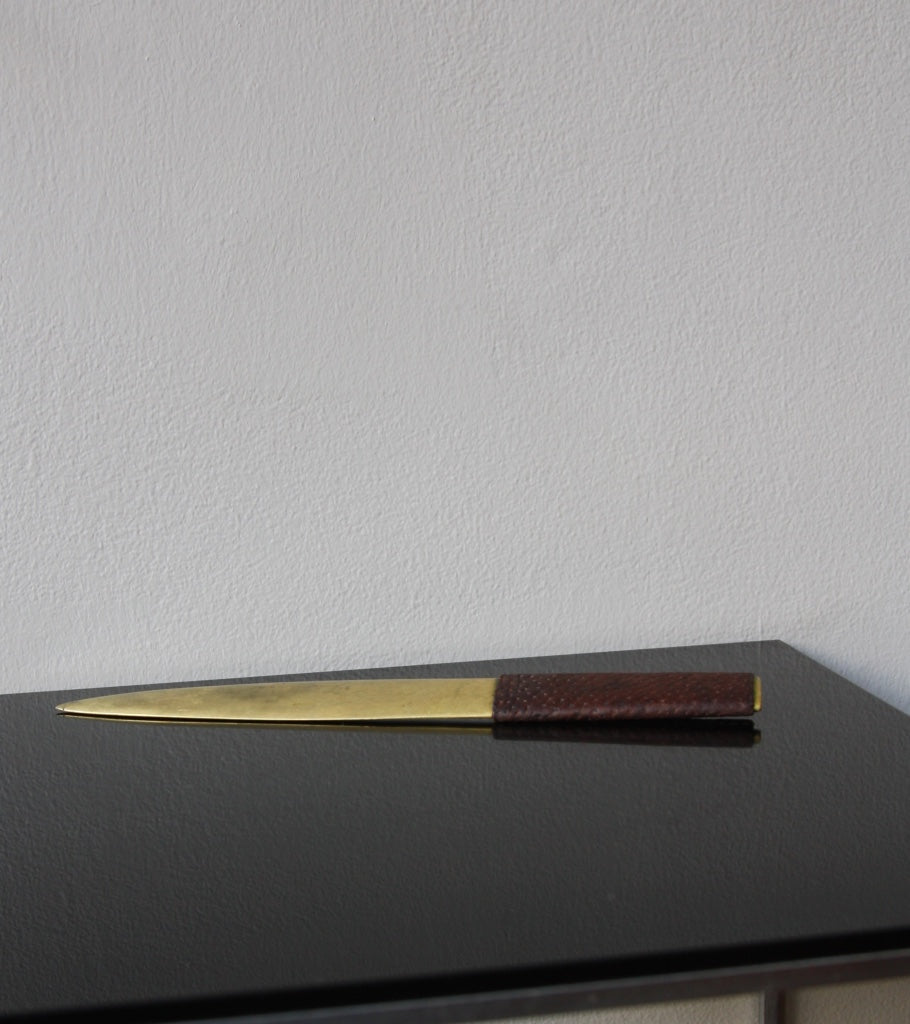Brass and Ostrich Leather Letter Opener Carl Auböck - Image 4