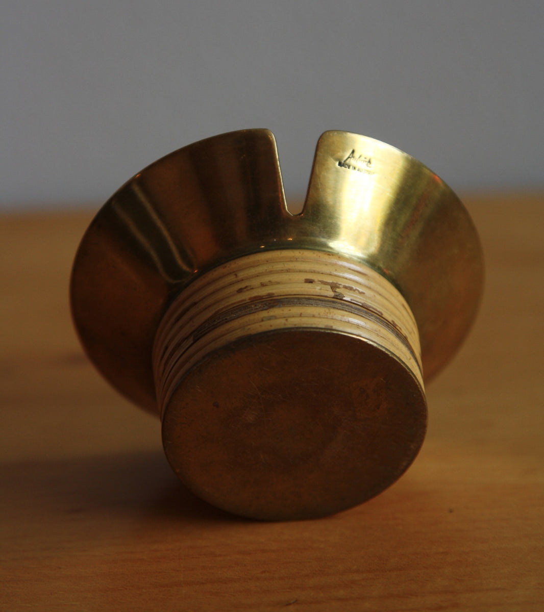 20th Century Brass and Wicker Ashtray  Carl Auböck - Image 6