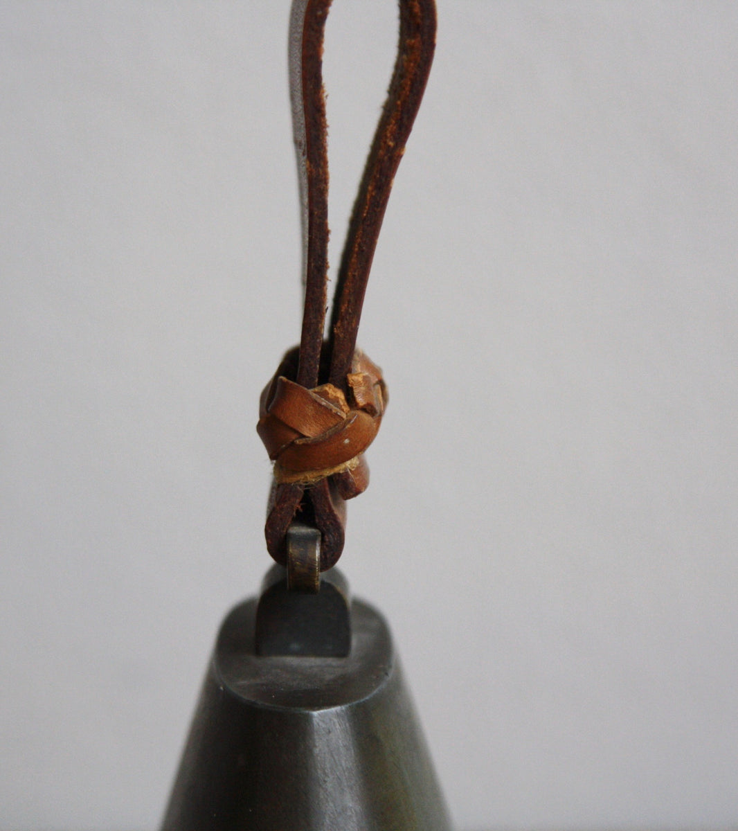 Vintage Brass Bell With Leather Handle Carl Auböck - Image 2