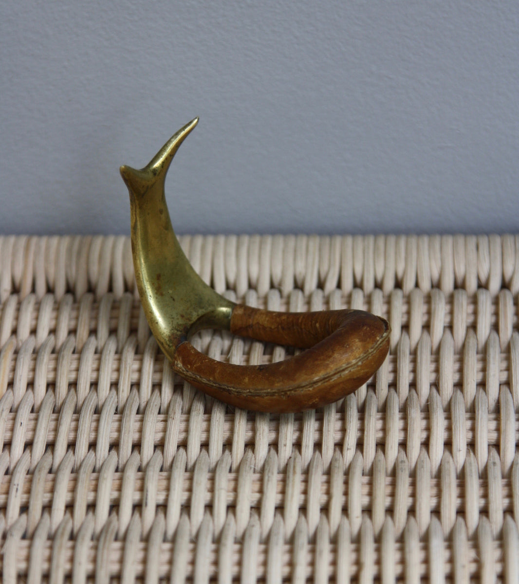 Brass & Leather Pipe Stand Carl Auböck  - Image 2