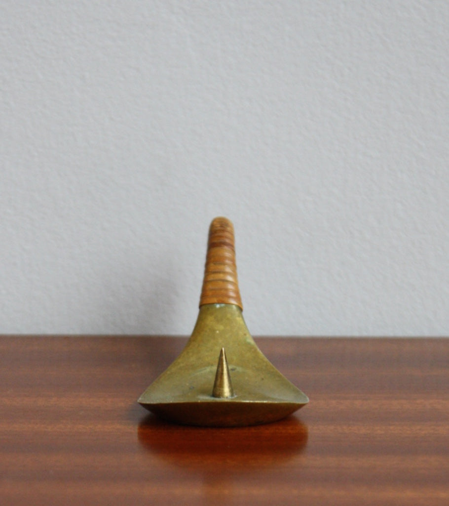 Brass & Wicker Candle Holder Carl Auböck - Image 5
