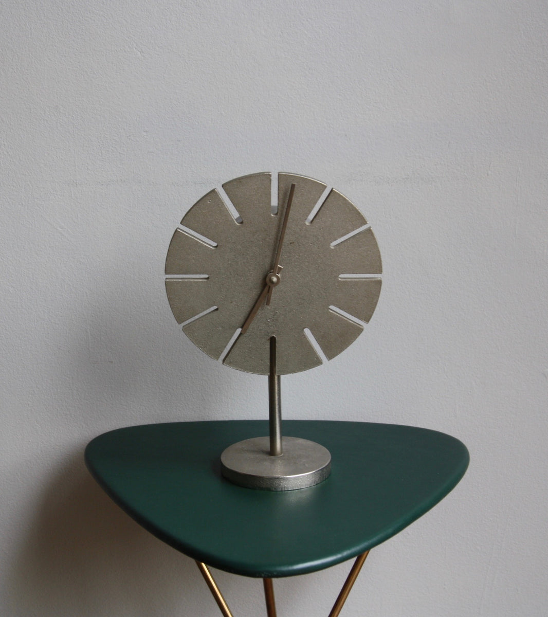 Cast Nickel Table Clock Carl Auböck - Image 1