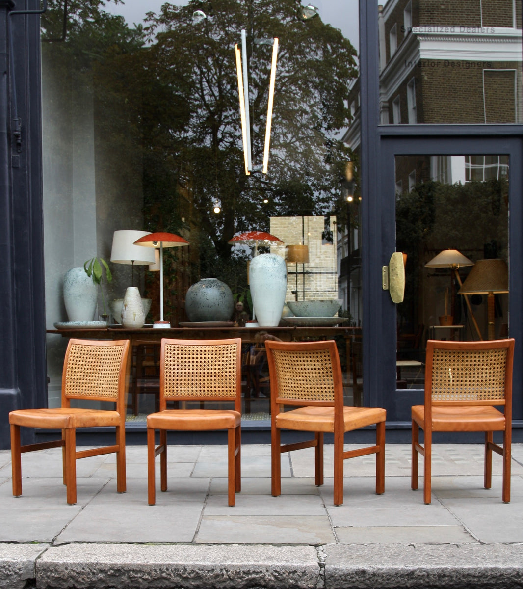 Four Teak, Leather & Cane Chairs Carl-Gustav Hiort af Ornäs  - Image 13