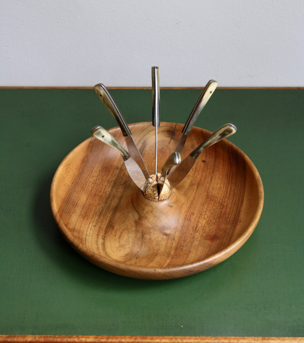 Walnut Fruit Bowl & Knife Set Carl Auböck  - Image 2