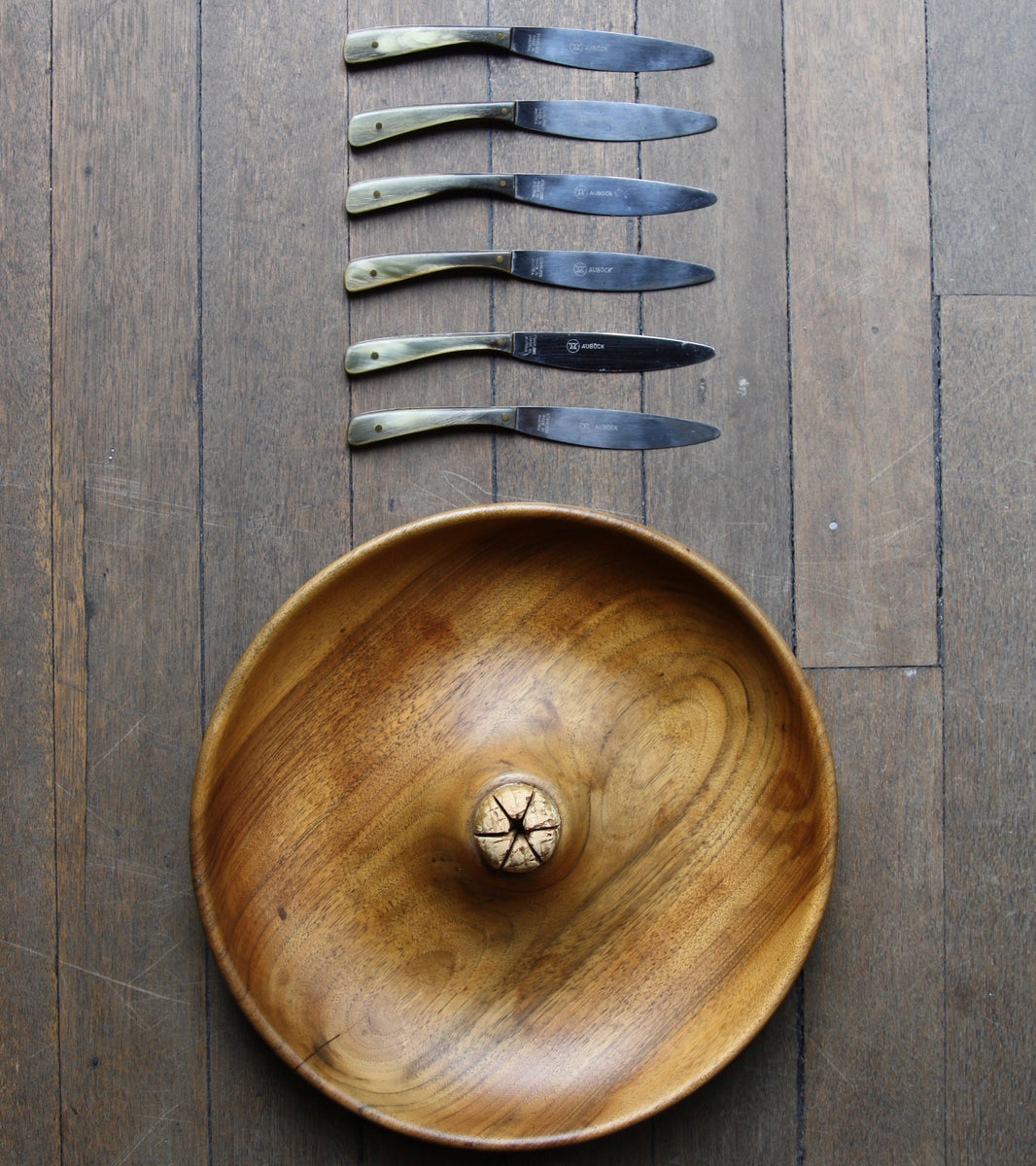 Scandinavian Fruit Bowl & Knife Set by Austrian Designer Carl Auböck  - Image 9