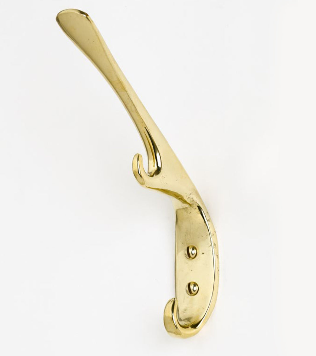 Polished brass Hook sand cast by Austrian Modernist Carl Auböck model 5439 