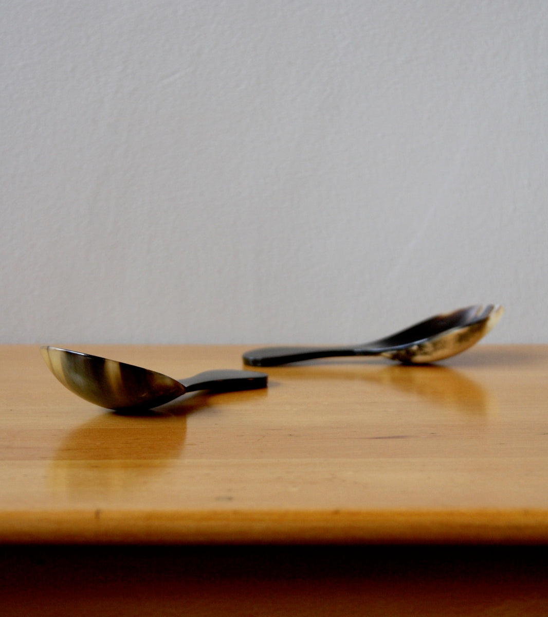 Pair of Vintage Horn Salad Servers, Carl Auböck III