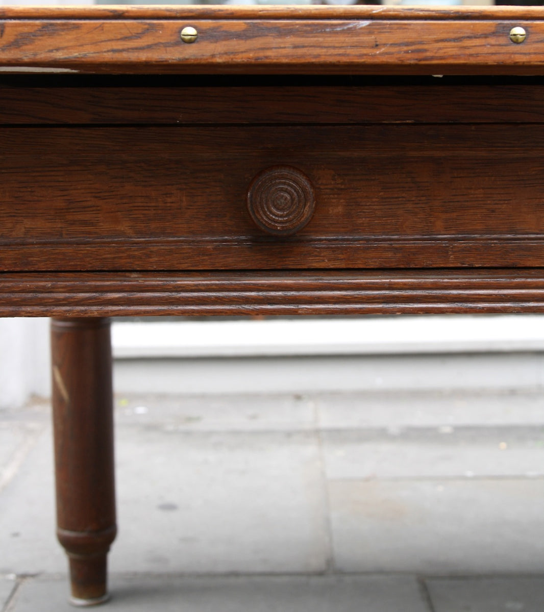 Large Oak Desk with Map Drawer Danish - Image 10