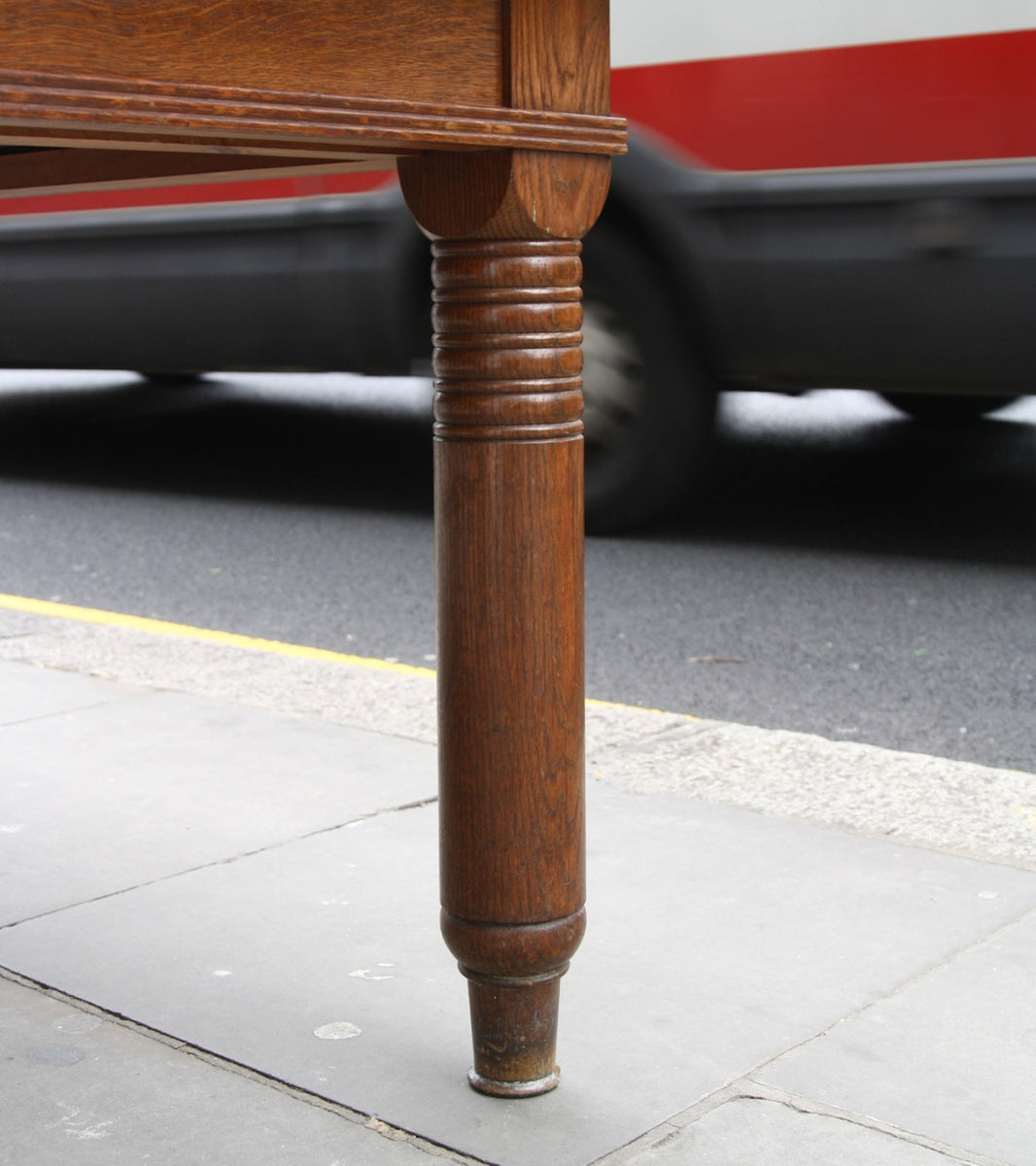 Large Oak Desk with Map Drawer Danish - Image 12