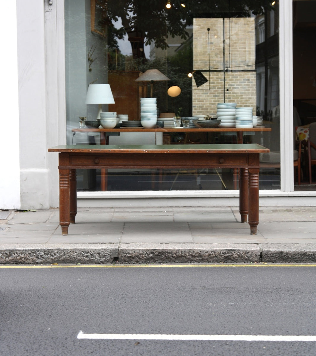 Large Oak Desk with Map Drawer Danish - Image 1
