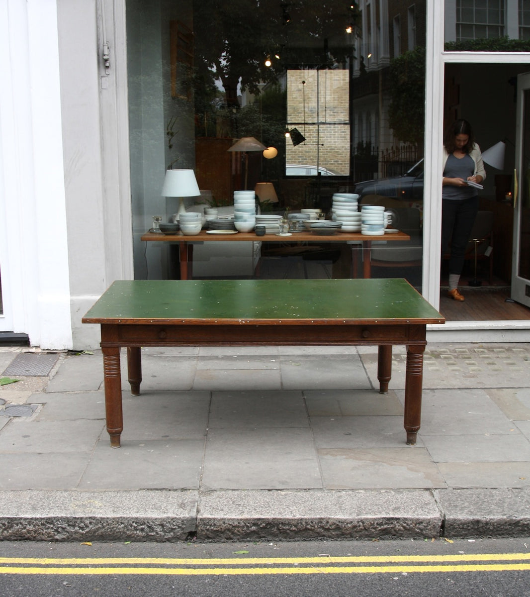 Large Oak Desk with Map Drawer Danish - Image 2